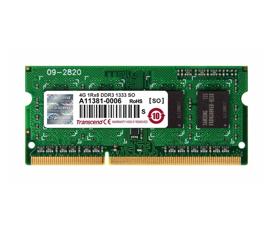 SODIMM DDR3 4GB 1333MHz TRANSCEND 1Rx8 CL9