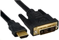 PREMIUMCORD HDMI - DVI-D kábel 1 m (M/M, pozlátené kontakty, tienený)