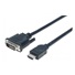 MANHATTAN HDMI samec - DVI-D 24+1 samec, dvojlinkové prepojenie, čierna farba, 3 m