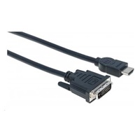 MANHATTAN HDMI samec - DVI-D 24+1 samec, dvojlinkové prepojenie, čierna farba, 3 m