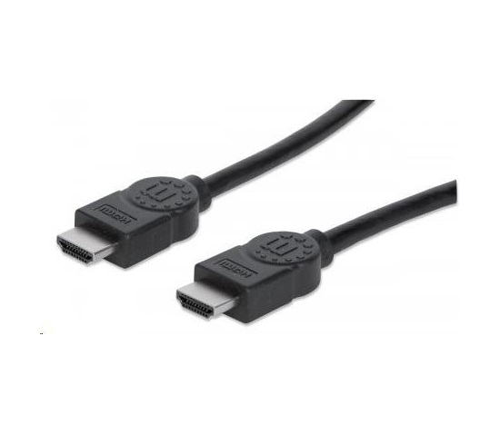 MANHATTAN kábel High Speed HDMI 4K, 3D, Male to Male, tienený, čierny, 7,5 m
