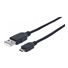 MANHATTAN vysokorýchlostný kábel USB pre zariadenia, samec typu A / samec typu Micro-B, 3 m, čierny