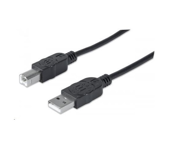 MANHATTAN vysokorýchlostný kábel USB pre zariadenia, samec typu A / samec typu B, 5 m (3 ft.), Čierna