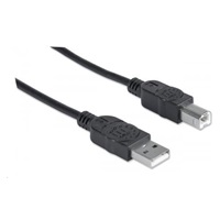 MANHATTAN vysokorýchlostný kábel USB pre zariadenia, samec typu A / samec typu B, 5 m (3 ft.), Čierna