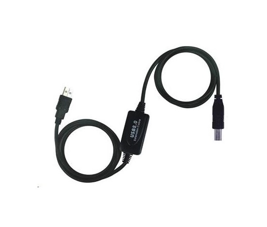 PREMIUMCORD USB 2.0 opakovač a prepojovací kábel A/M-B/M 10m