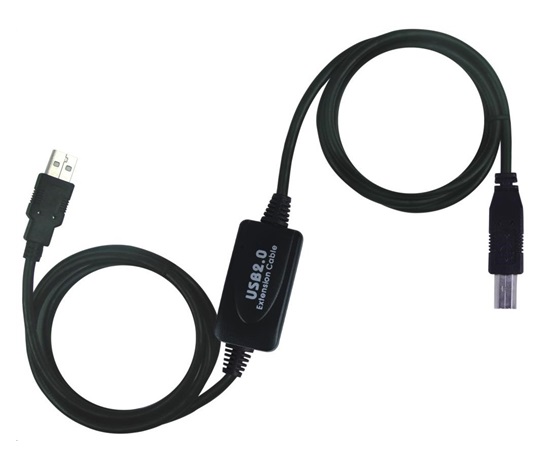 PREMIUMCORD USB 2.0 opakovač a prepojovací kábel A/M-B/M 15m