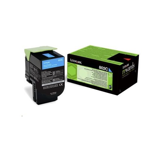 LEXMARK cyan toner 802C pre CX310/410/510 z programu Lexmark Return (1000 strán)