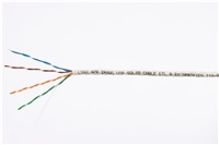 UTP kabel LYNX, Cat5E, drát, PVC, Dca, šedý, 100m