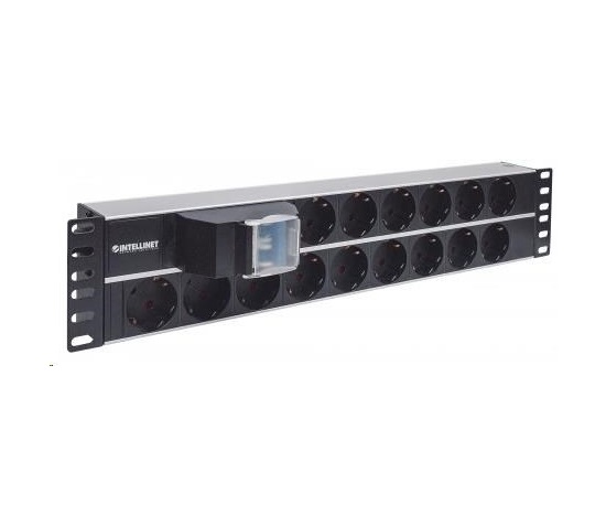 Intellinet 19" 2U Rackmount 15-Way Power Strip - nemecký typ, distribučný panel, 15x DE zásuvka, 3m kábel