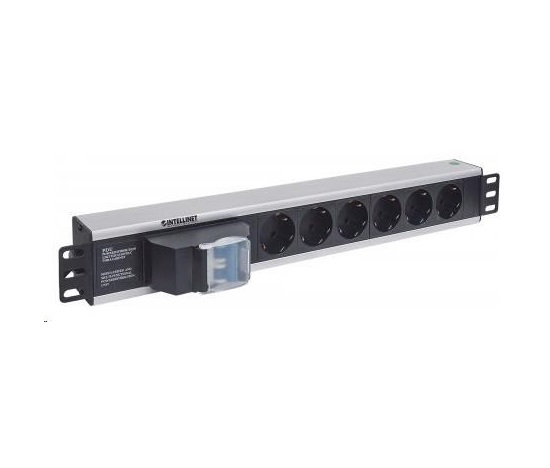 Intellinet 19" 1.5U Rackmount 6-Way Power Strip - nemecký typ, distribučný panel, 6x DE zásuvka, 1.6 m kábel