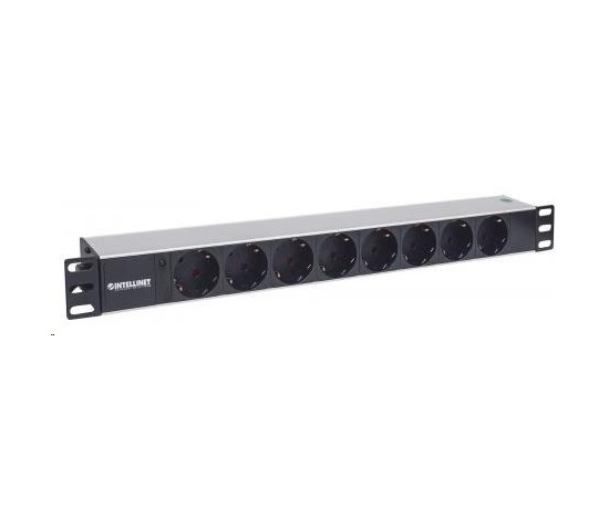 Intellinet 19" 1.5U Rackmount 8-Way Power Strip - nemecký typ, distribučný panel, 8x DE zásuvka, 1.6 m kábel