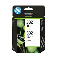 HP 302 Ink Cartridge Combo 2-Pack (X4D37AE) (190 / 165 pages)