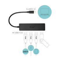 iTec USB-C 3.1 štíhly 4-portový rozbočovač