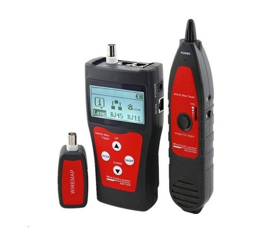 Tester káblov LAN TLCD76 s LCD displejom, koaxiálne káble, Cat3/Cat5E/Cat6, UTP/STP, USB, sonda