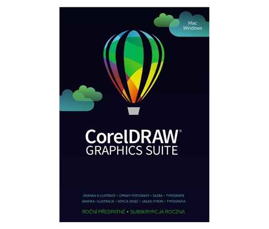 CorelDRAW Graphics Suite 365-dňové predplatné. Obnovenie (51-250) EN/DE/FR/BR/ES/IT/NL/CZ/PL