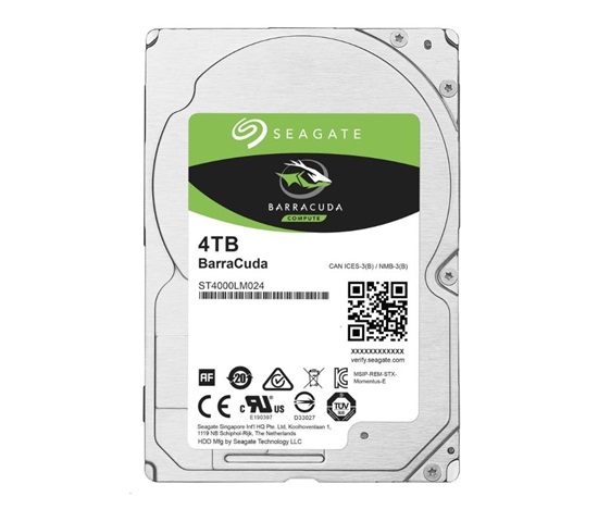 SEAGATE HDD 4TB BARRACUDA, 2.5", SATAIII, 5400 RPM, Cache 128MB, 15mm