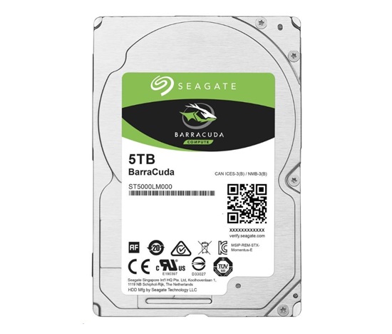 SEAGATE HDD 5TB BARRACUDA, 2.5", SATAIII, 5400RPM, 128MB Cache, 15mm