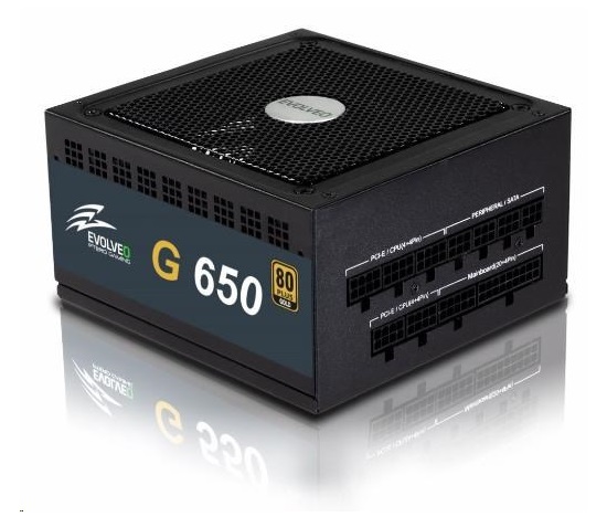 EVOLVEO G650 napájací zdroj 650W, eff 90%, 80+ GOLD, aPFC, modulárny, maloobchodný predaj