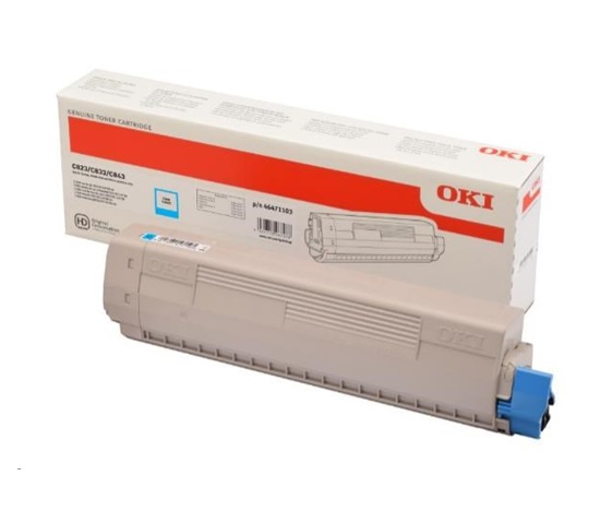 Azurový toner OKI pre C823/C833/C843 (7 500 strán)