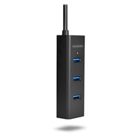 AXAGON HUE-S2BL, 4x USB 3.0 CHARGING hub, micro USB nap. konektor, kábel USB-A 1.2m