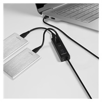 AXAGON HUE-S2BL, 4x USB 3.0 CHARGING hub, micro USB nap. konektor, kábel USB-A 1.2m