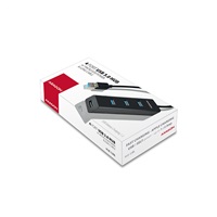 AXAGON HUE-S2BL, 4x USB 3.0 CHARGING hub, micro USB nap. konektor, kábel USB-A 1.2m