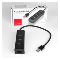 AXAGON HUE-S2B, 4x USB 3.0 CHARGING hub, micro USB nap. konektor, kábel USB-A 30cm