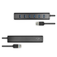 AXAGON HUE-SA7BP, 7x USB 3.0 ALU CHARGING hub, vr. AC adaptéra, kábel USB-A 40cm