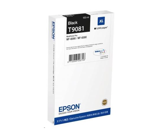 Čierna atramentová kazeta EPSON WorkForce-WF-6xxx XL Black 100 ml