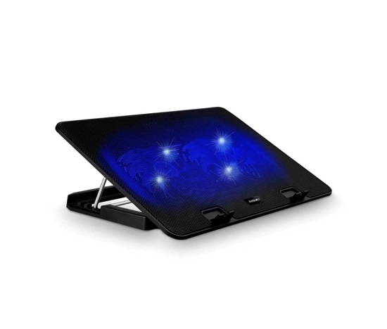 EVOLVEO Chladící podložka pro NTB A101, až 17", 2x 120mm Ventilátor, Modré podsvícení, černá
