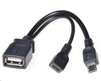 PREMIUMCORD USB redukčný kábel USB A/samica+Micro USB/samica - Micro USB/samica OTG