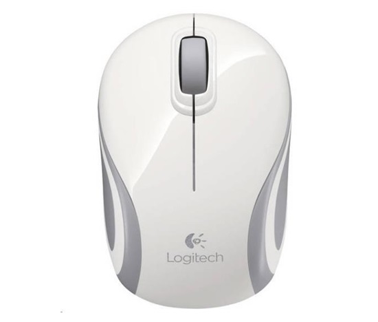 Bezdrôtová mini myš Logitech M187, biela