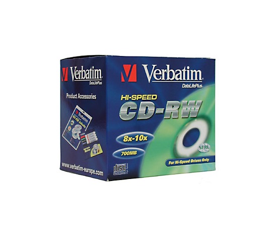 VERBATIM CD-RW(10-Pack)Jewel/High Speed/8x-12x/DLP/700MB