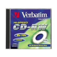 VERBATIM CD-RW(10-Pack)Jewel/High Speed/8x-12x/DLP/700MB