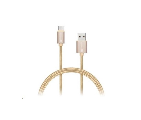CONNECT IT Wirez Premium Metallic USB C - USB, ružové zlato, 1 m