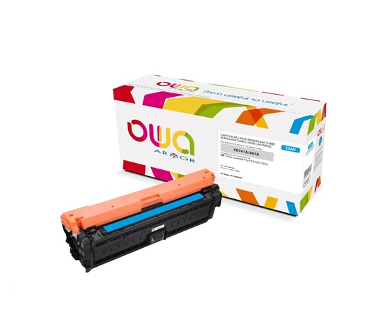 OWA Armor toner pre HP Color Laserjet CP5220, 5225, 7300 strán, CE741A, modrá/cyan