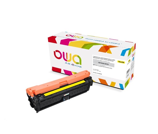 OWA Armor toner pre HP Color Laserjet CP5220, 5225, 7300 strán, CE742A, žltá/žltá