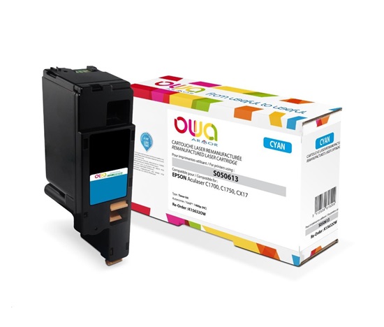 OWA Armor toner pre EPSON AL C1700, C1750, CX17, 1400 strán, C13S050613, modrá/kyanová