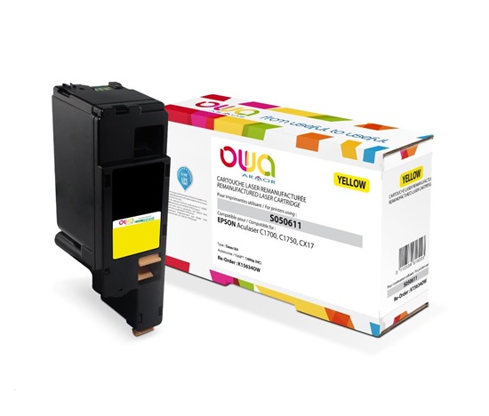 OWA Armor toner pre EPSON AL C1700, C1750, CX17, 1400 strán, C13S050611, žltá/žltá