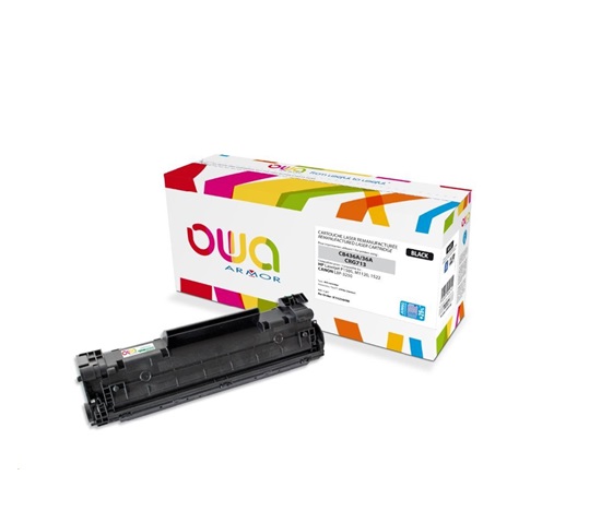 OWA Armor toner pre HP Laserjet P1505, M1120, 1522, 2550 strán, CB436A JUMBO, čierna/čierna