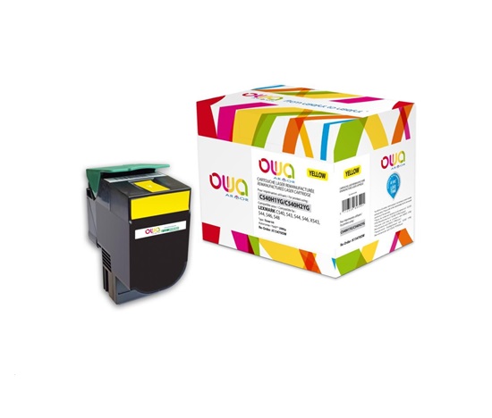 OWA Armor toner pre LEXMARK C540, 543, 544, 546, X543, X544, X546, X548, 2000 strán, C540H1YG, žltá/žltá