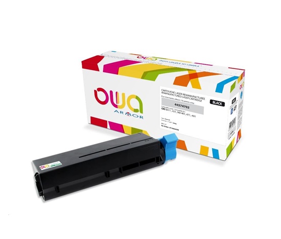 OWA Armor toner pre OKI B411, B431, MB461, MB471, MB491, 3000 strán, 44574702, čierna/čierna