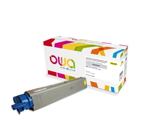 OWA Armor toner pre OKI C3300, C3400, C3450, C3600, 2500 strán, 43459329, žltá/žltá