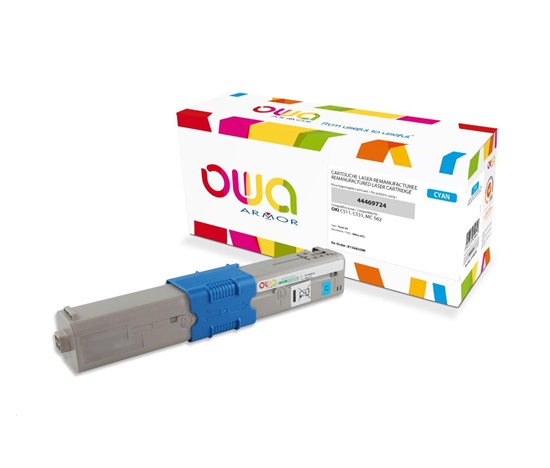 OWA Armor toner pre OKI C511, C531, MC 562, 5000 strán, 44469724, modrá/kyanová