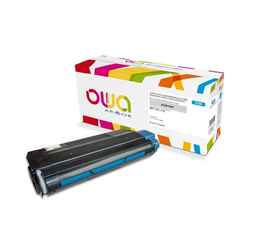 OWA Armor toner pre OKI C5600, C5700, 2000 strán, 43381907, modrá/kyanová