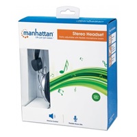 MANHATTAN Sluchátka s mikrofonem, lehce nastavitelná s flexibilním mikrofonem