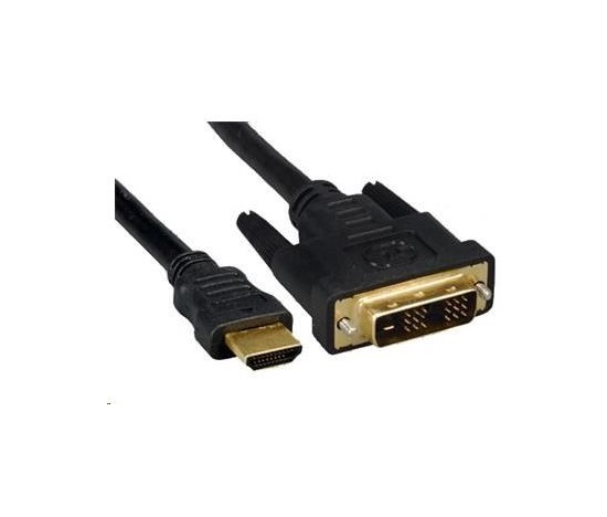 PREMIUMCORD HDMI - DVI-D 2m kábel (M/M, pozlátené kontakty, tienený)