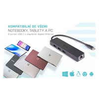 iTec USB-C 3.1 Slim 3-portový HUB + RJ-45