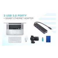 iTec USB-C 3.1 Slim 3-portový HUB + RJ-45