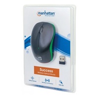 MANHATTAN Myš Success, USB optická, 1000 dpi, čierno-zelená